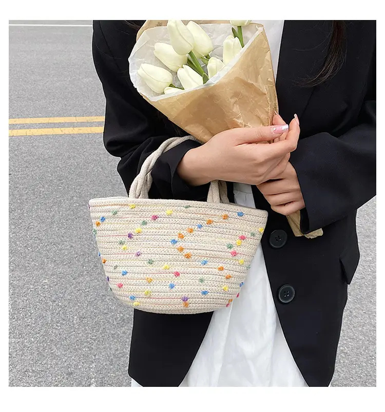 Straw Embroidered Shoulder Bag for Women — feature 17