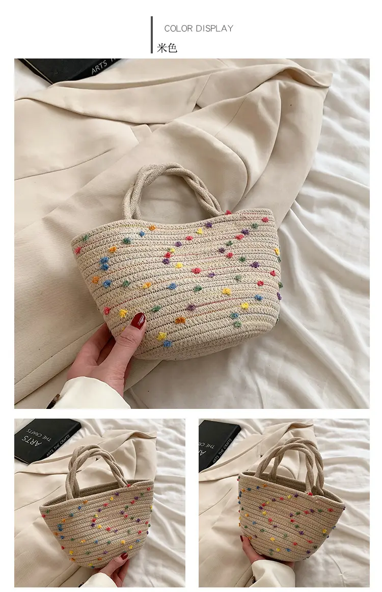 Straw Embroidered Shoulder Bag for Women — feature 8