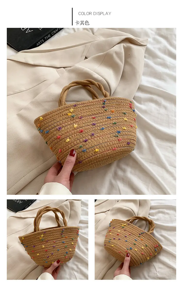 Straw Embroidered Shoulder Bag for Women — feature 9