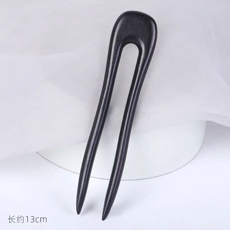 U-Shaped Hairpin Ebony Retro Cat Crescent - Image 11