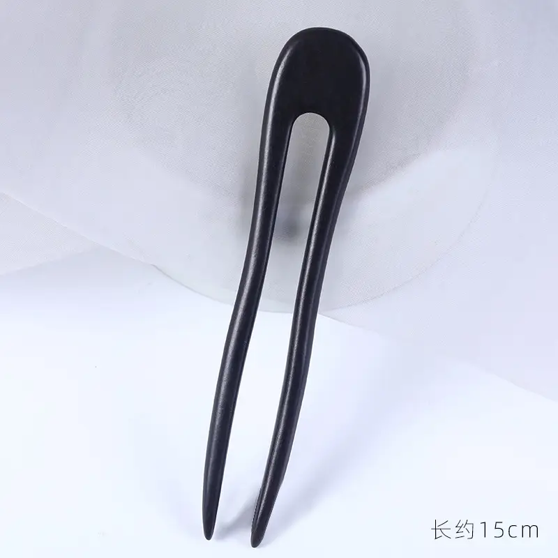 U-Shaped Hairpin Ebony Retro Cat Crescent - Image 12