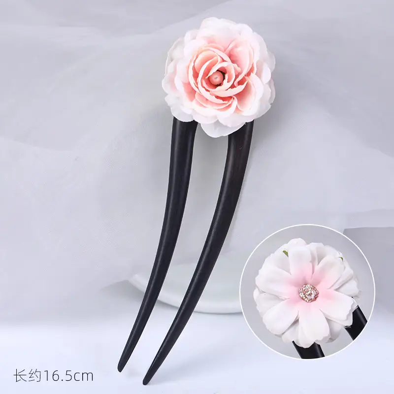 U-Shaped Hairpin Ebony Retro Cat Crescent - Image 19