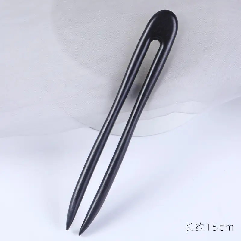 U-Shaped Hairpin Ebony Retro Cat Crescent - Image 2