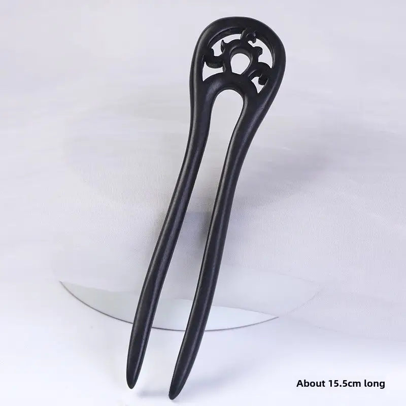 U-Shaped Hairpin Ebony Retro Cat Crescent - Image 10