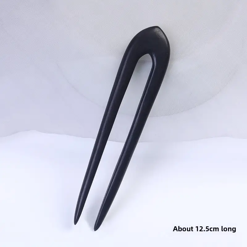 U-Shaped Hairpin Ebony Retro Cat Crescent - Image 3