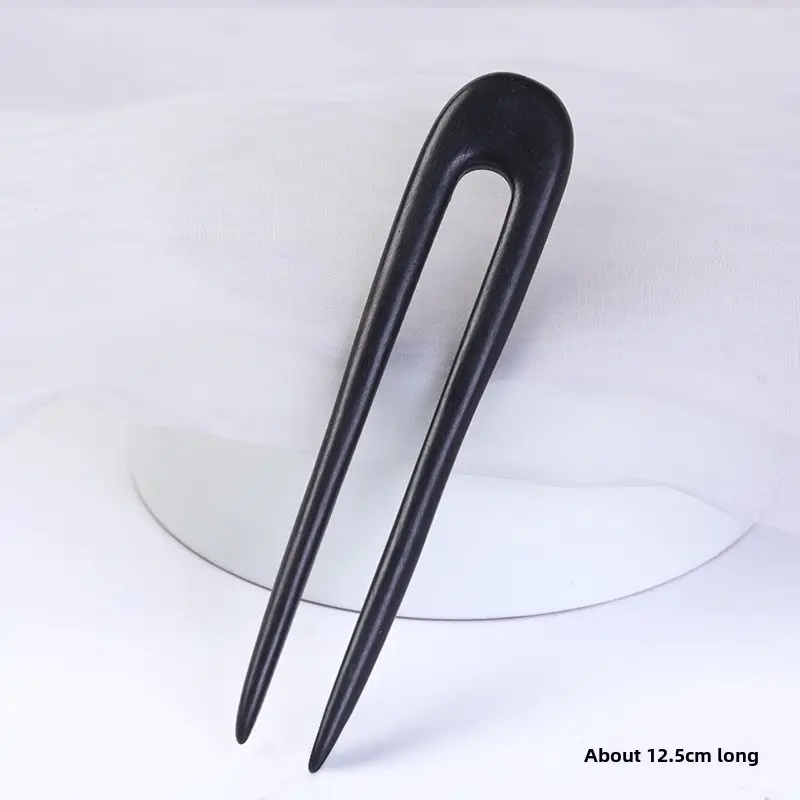 U-Shaped Hairpin Ebony Retro Cat Crescent - Image 4