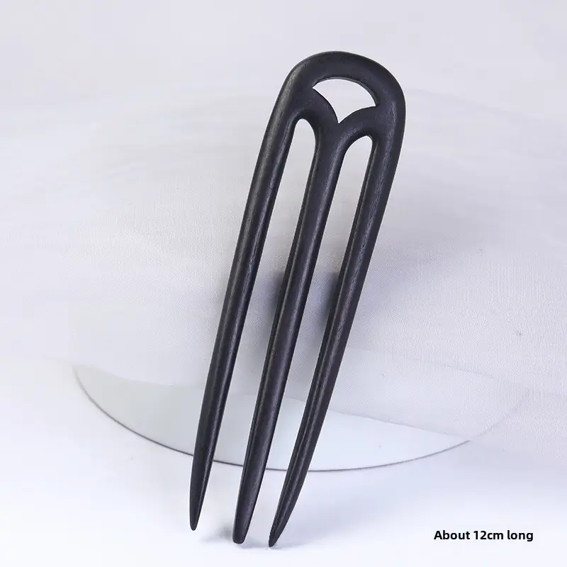 U-Shaped Hairpin Ebony Retro Cat Crescent - Image 6