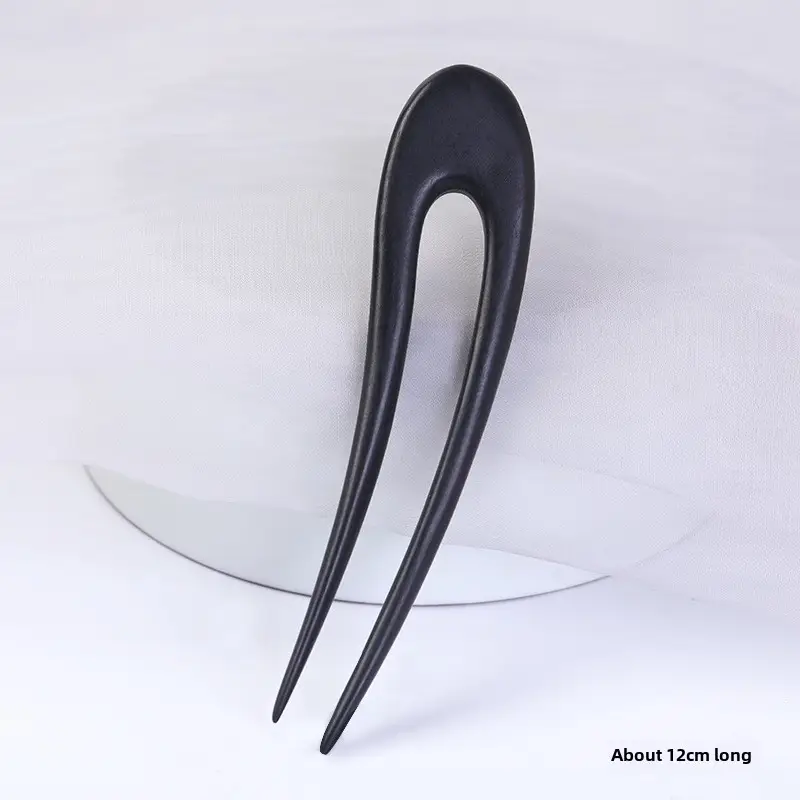 U-Shaped Hairpin Ebony Retro Cat Crescent - Image 7