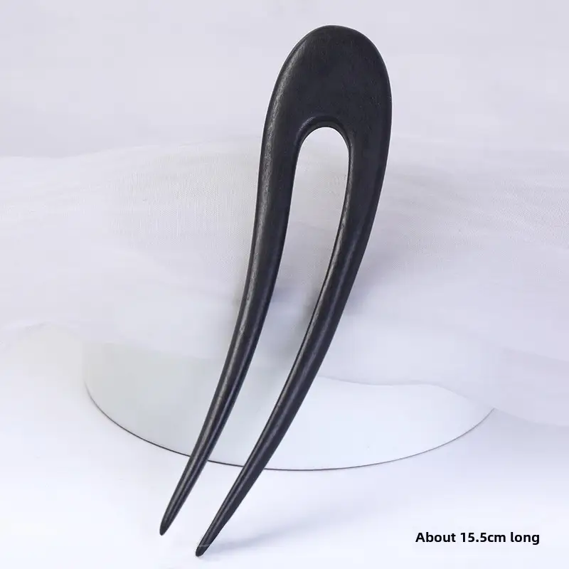 U-Shaped Hairpin Ebony Retro Cat Crescent - Image 8