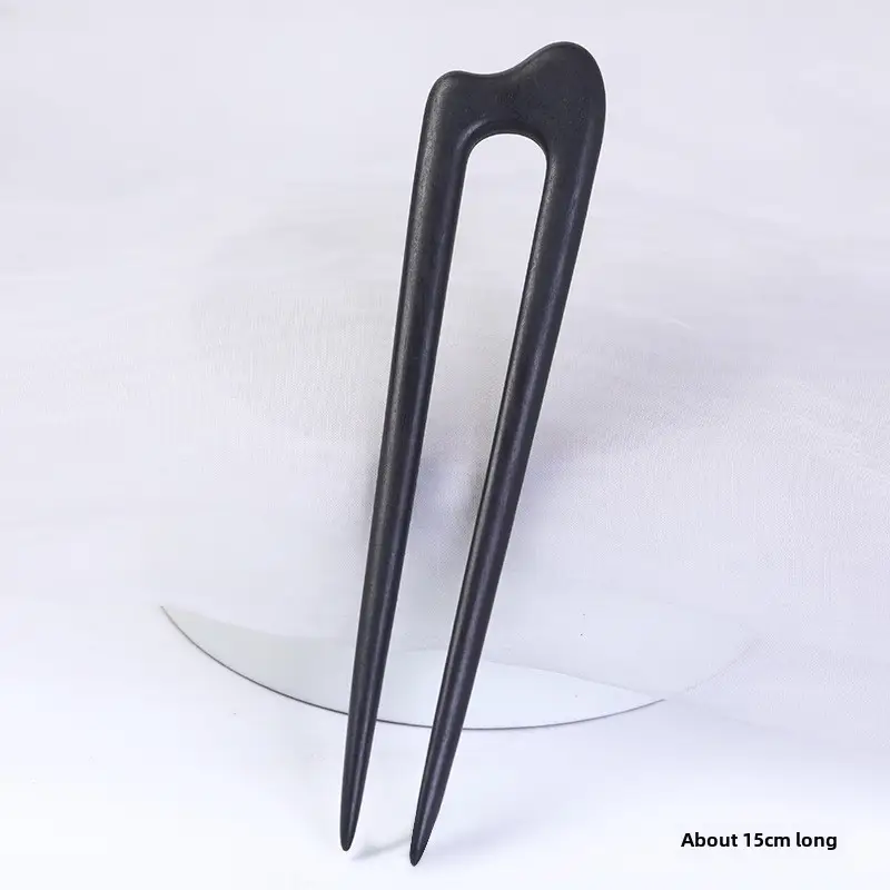 U-Shaped Hairpin Ebony Retro Cat Crescent - Image 9