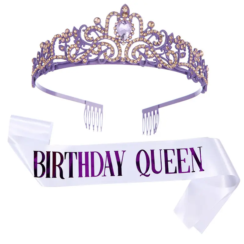 European American Birthday Queen Crown Belt Hair Accessories Wholesale - Image 12