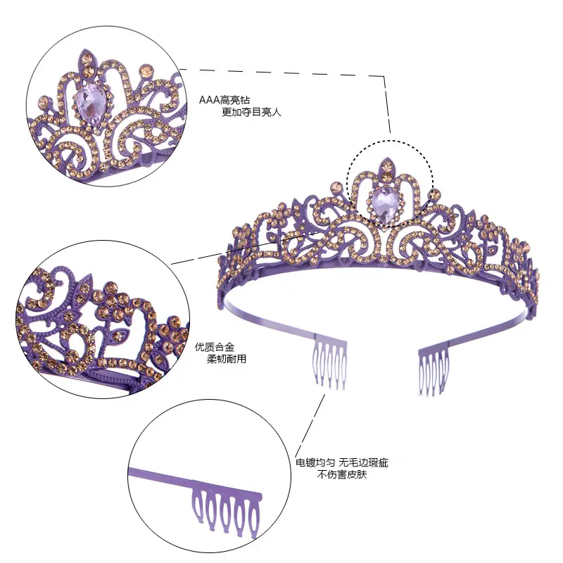European American Birthday Queen Crown Belt Hair Accessories Wholesale — feature 12