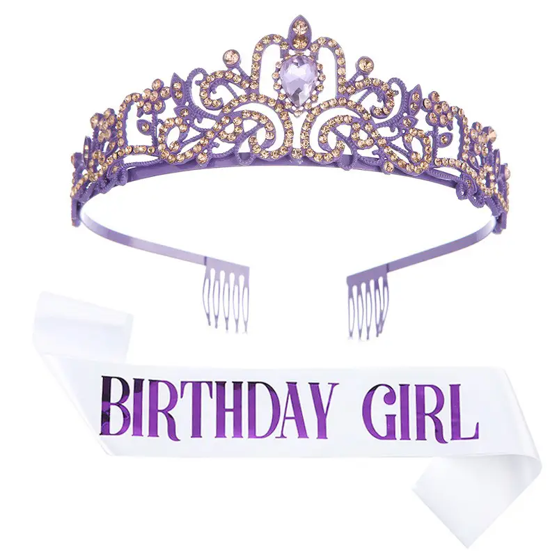European American Birthday Queen Crown Belt Hair Accessories Wholesale - Image 4