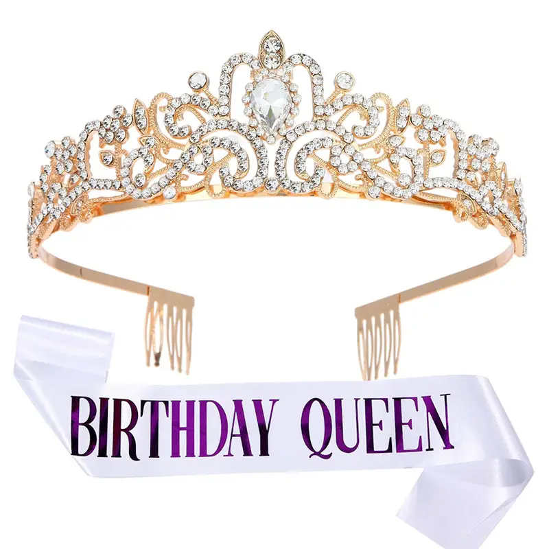 European American Birthday Queen Crown Belt Hair Accessories Wholesale - Image 5