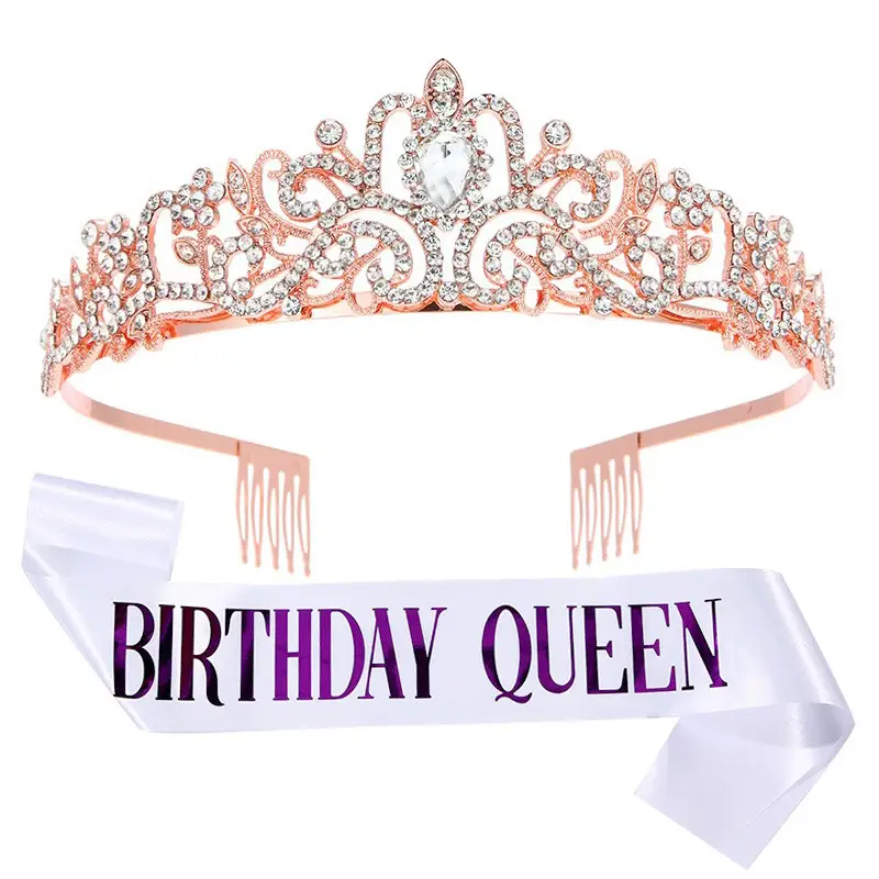 European American Birthday Queen Crown Belt Hair Accessories Wholesale - Image 7