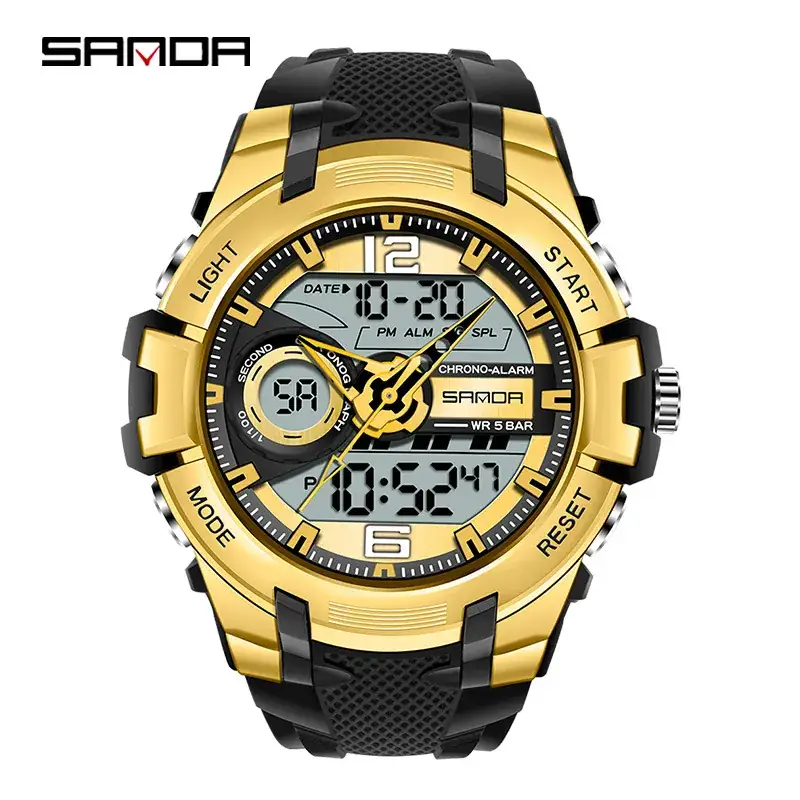 Men's Green Digital Watch Waterproof Multi-Functional Student Watch - Image 4