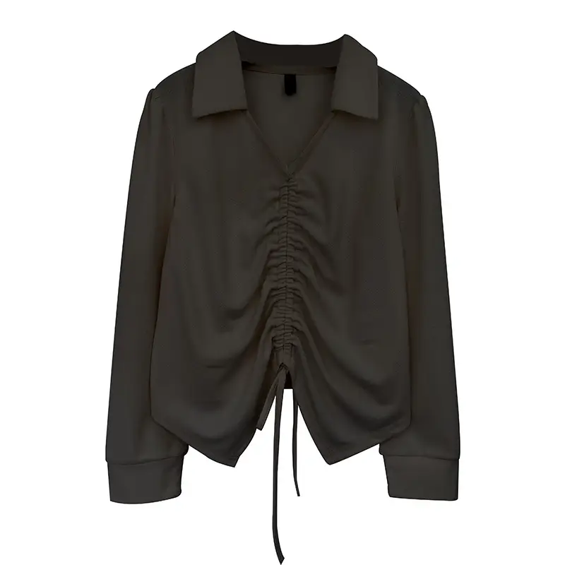 Pink V-Neck Loose Fit Plus Size Shirt - Image 2