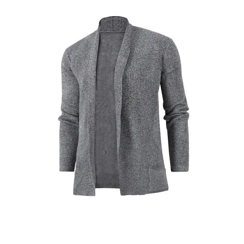 Men Black Knitted Cardigan with Long Sleeve — feature 2