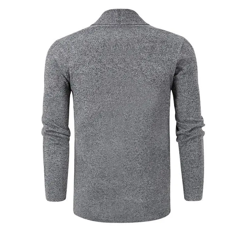 Men Black Knitted Cardigan with Long Sleeve — feature 3