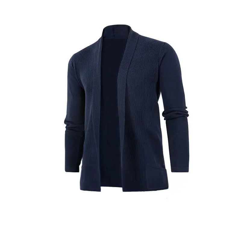 Men Black Knitted Cardigan with Long Sleeve — feature 4
