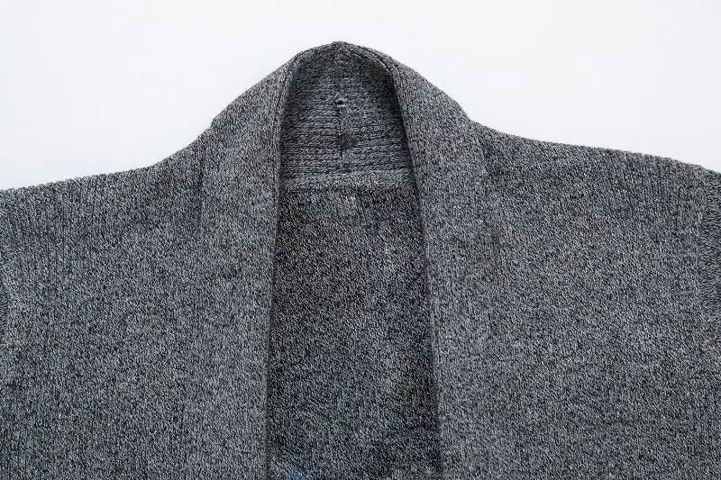 Men Black Knitted Cardigan with Long Sleeve — feature 8