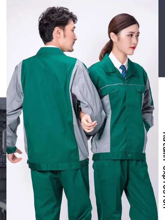 Men Green Grey Work Suit Spring Autumn Gardening Maintenance - Image 5