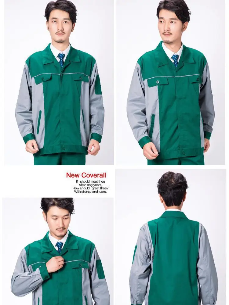 Men Green Grey Work Suit Spring Autumn Gardening Maintenance - Image 6