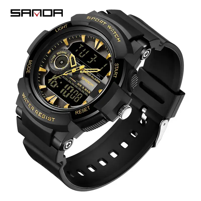Sanda Multifunctional Alarm Watch for Men Women Sports Waterproof Luminous - Image 3