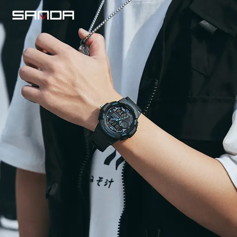 Sanda Multifunctional Alarm Watch for Men Women Sports Waterproof Luminous - Image 5