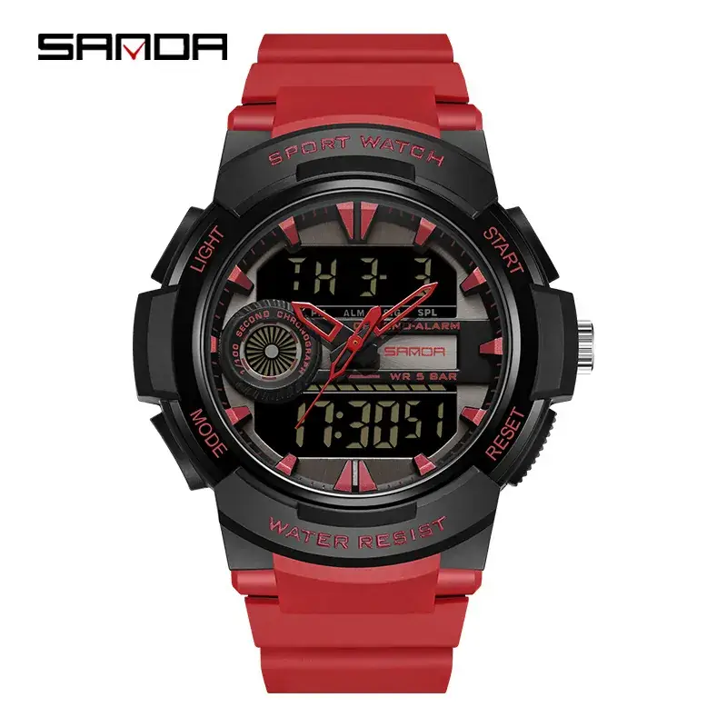 Sanda Multifunctional Alarm Watch for Men Women Sports Waterproof Luminous - Image 2