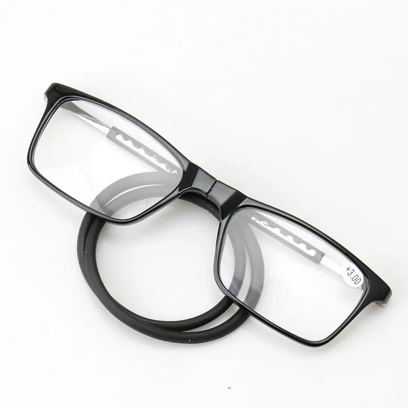 Cross-border new fashion hanging neck reading glasses magnet square convenient reading old man Mirror HD PC factory direct sales