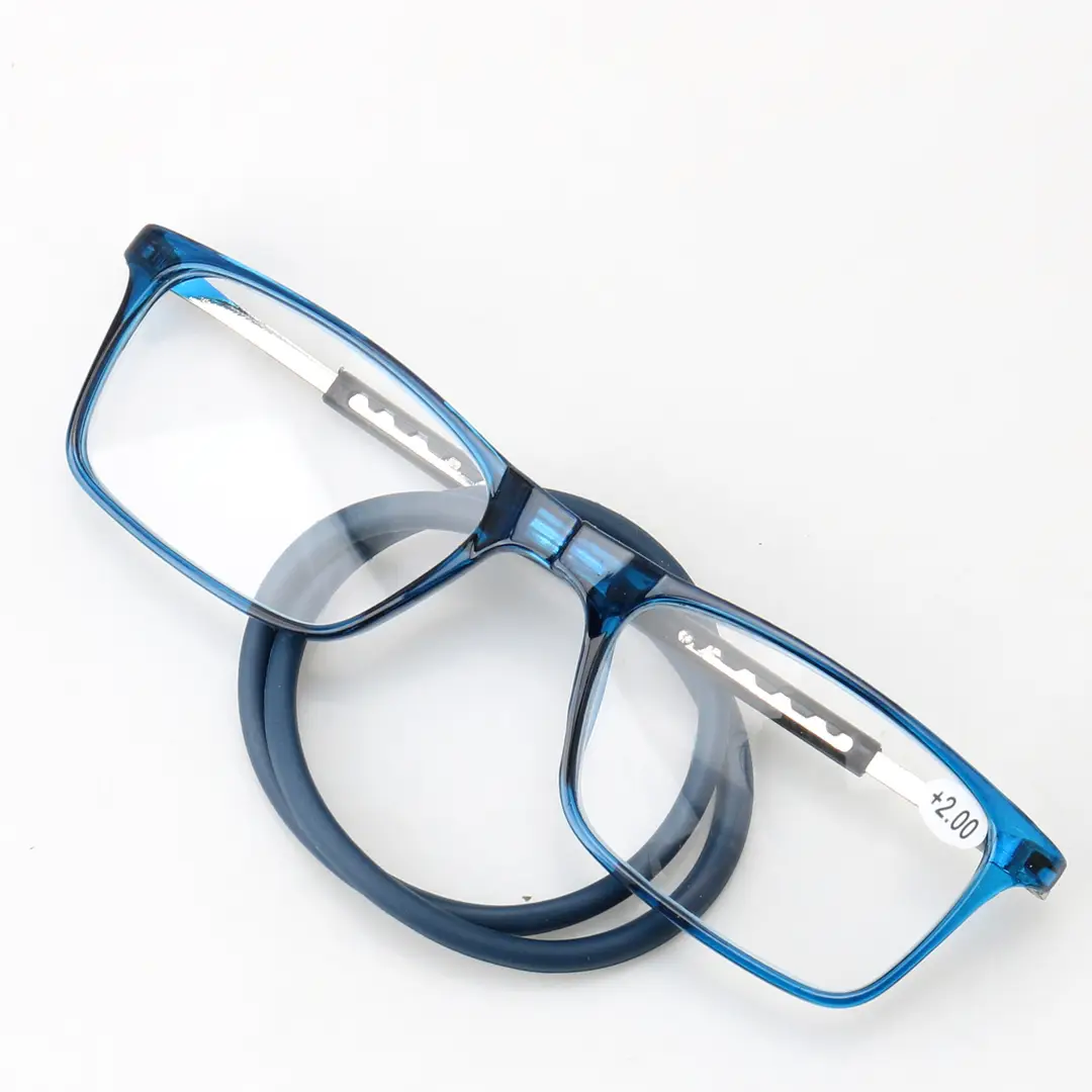 Cross-border new fashion hanging neck reading glasses magnet square convenient reading old man Mirror HD PC factory direct sales