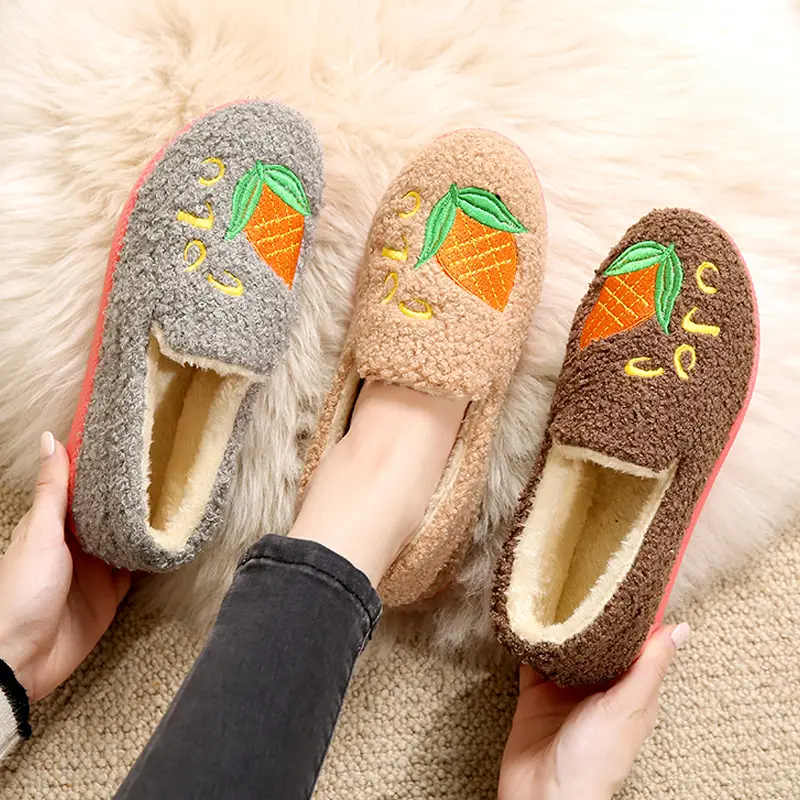 2025 New Winter Home Cotton Slippers Fleece-Lined Thickeneded Casual Cotton Shoes Non-Slip Soft Bottom Mother's Shoes Indoor Cotton Slippers - Image 4