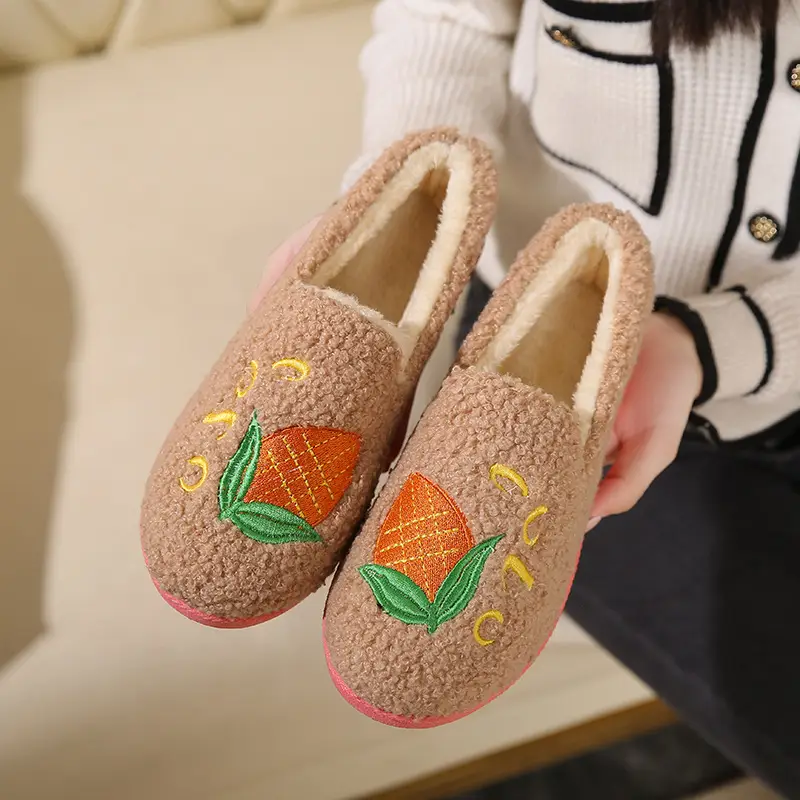 2025 New Winter Home Cotton Slippers Fleece-Lined Thickeneded Casual Cotton Shoes Non-Slip Soft Bottom Mother's Shoes Indoor Cotton Slippers - Image 5