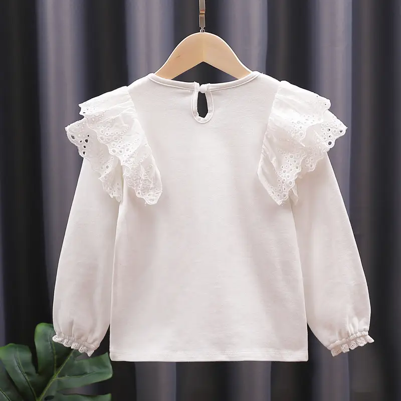 White Long Sleeve Lace Top for Girls 8+ Spring Autumn 2024 - Image 4