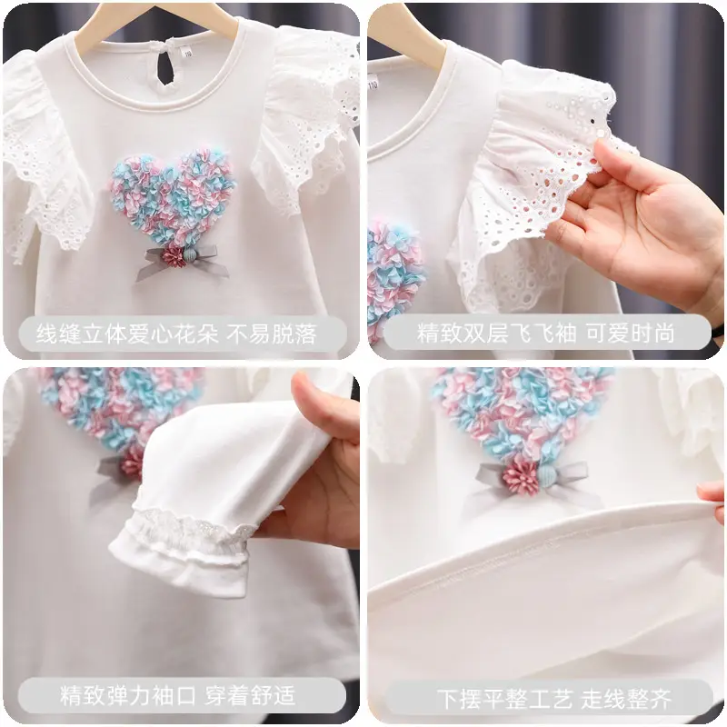White Long Sleeve Lace Top for Girls 8+ Spring Autumn 2024 - Image 5