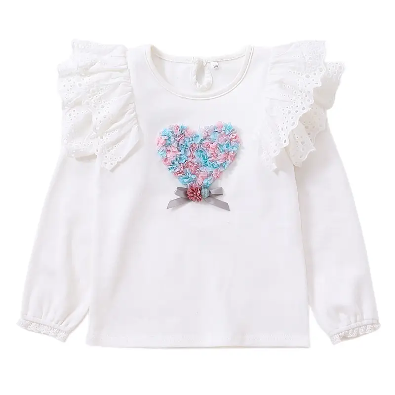 White Long Sleeve Lace Top for Girls 8+ Spring Autumn 2024 - Image 6