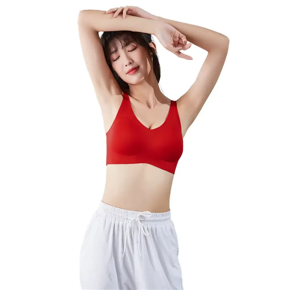 Women's Calmilean 3D Jelly Latex Push-Up Bra No Steel Ring Small Chest - Image 3
