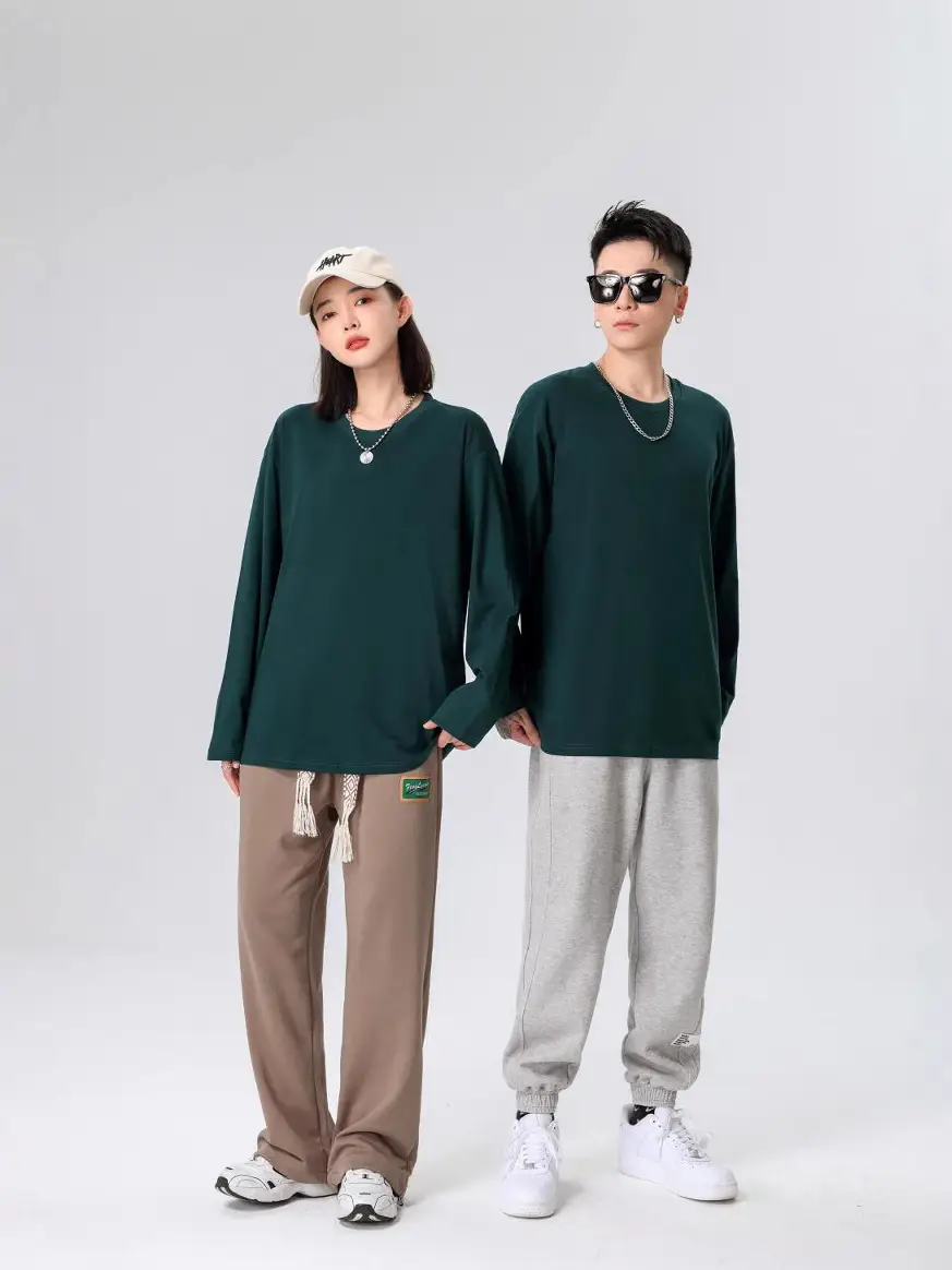 Pink Long Sleeve Cotton T-Shirt 230g - Image 16