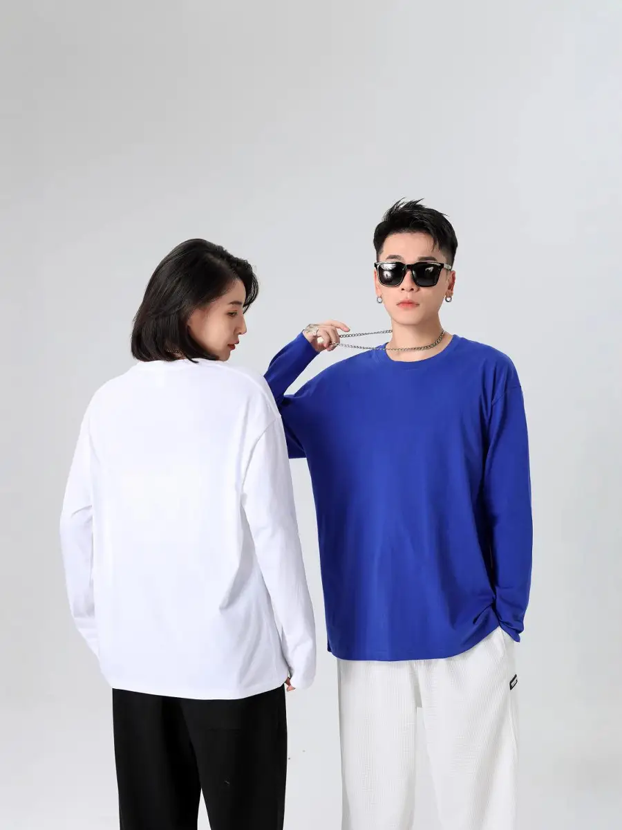 Pink Long Sleeve Cotton T-Shirt 230g - Image 19