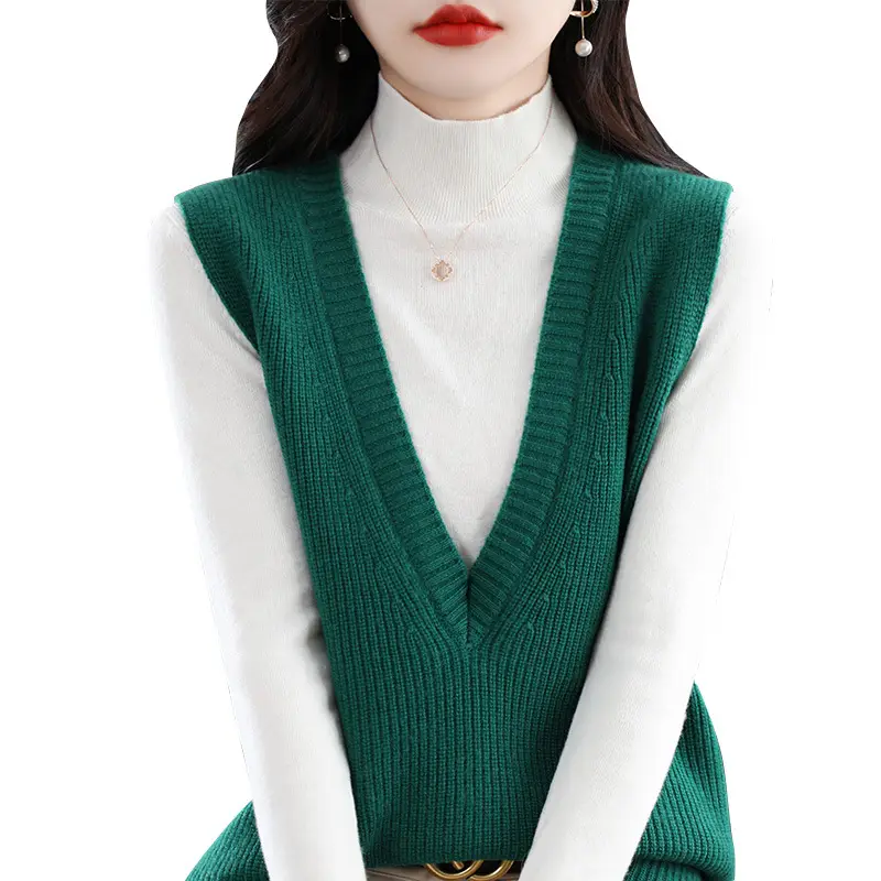 Women V-Neck Knitted Sleeveless Vest Coat Winter 2022