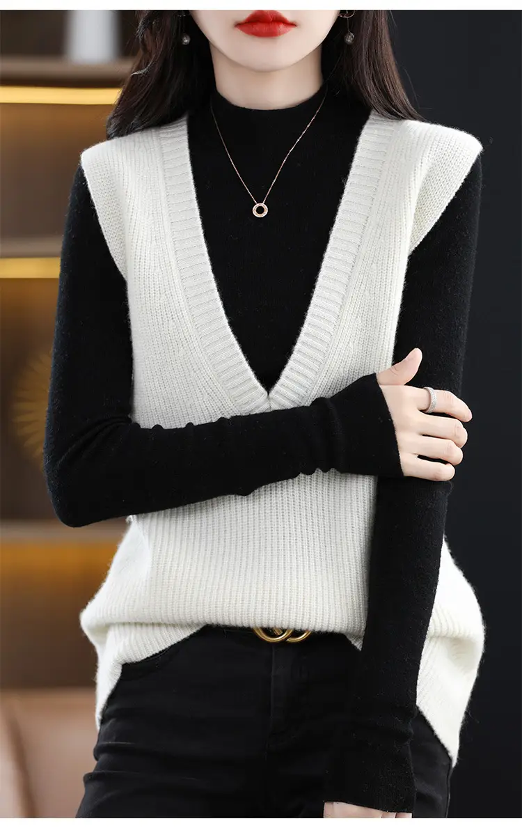 Women V-Neck Knitted Sleeveless Vest Coat Winter 2022 — feature 20