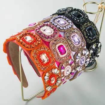 Black Diamond Headband with Pearl & Red Stones — feature 28
