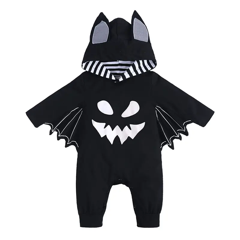 Black Cat Hooded Long Sleeve Kids Suit - Image 2