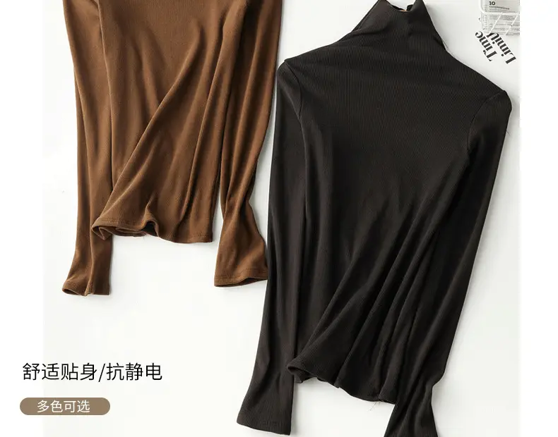 Women's High Collar German Velvet Shirt White Autumn Winter — feature 12