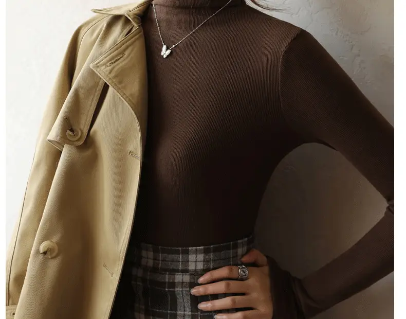 Women's High Collar German Velvet Shirt White Autumn Winter — feature 18
