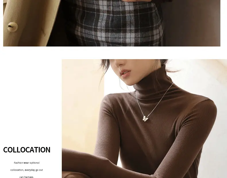 Women's High Collar German Velvet Shirt White Autumn Winter — feature 19