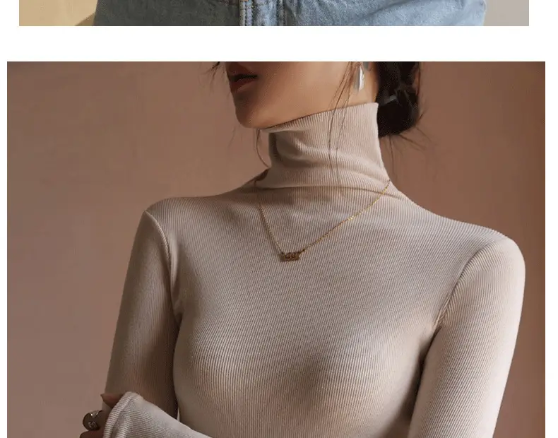 Women's High Collar German Velvet Shirt White Autumn Winter — feature 24