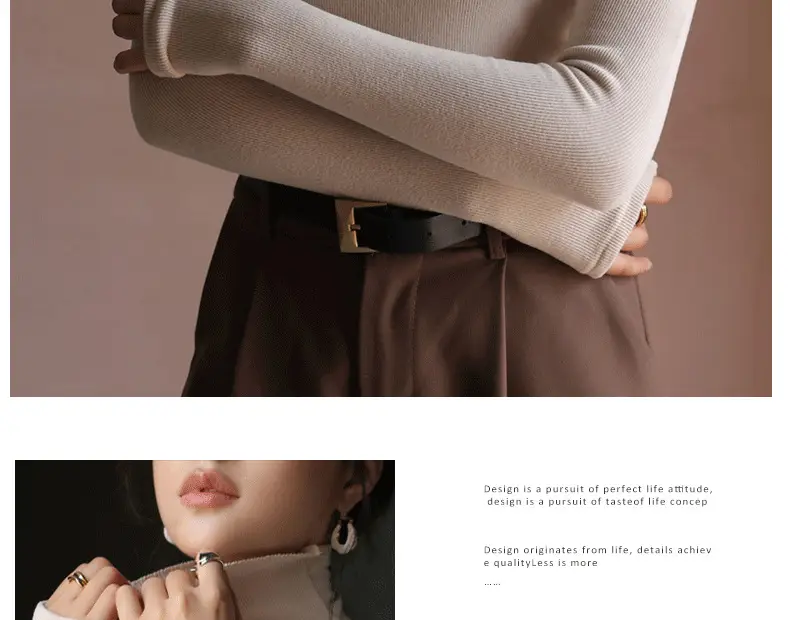 Women's High Collar German Velvet Shirt White Autumn Winter — feature 25
