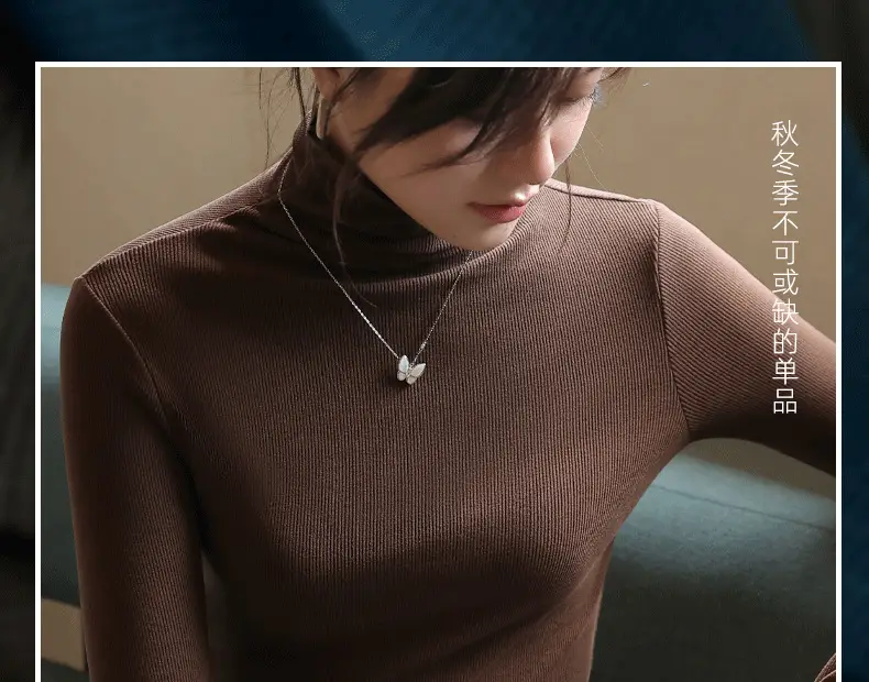 Women's High Collar German Velvet Shirt White Autumn Winter — feature 3